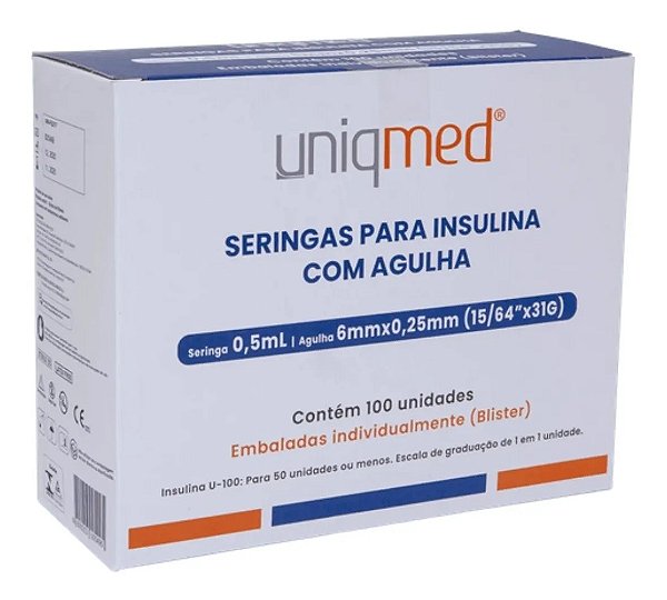 0,5ML 6MM X 31G BLISTER SERINGAS PARA INSULINA UNIQMED
