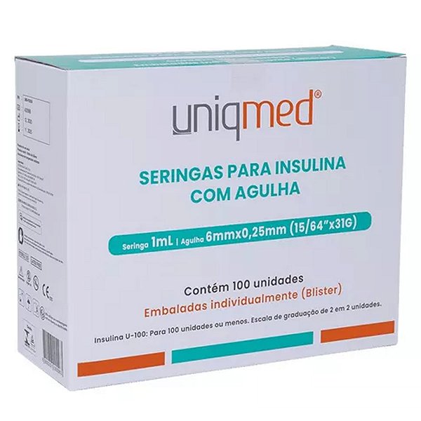 1,0ML 6MM X 31G BLISTER SERINGAS PARA INSULINA UNIQMED