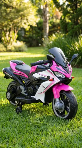Moto Elétrica Infantil Ninja Esportiva Rosa Com Rodinhas Rosa-chiclete