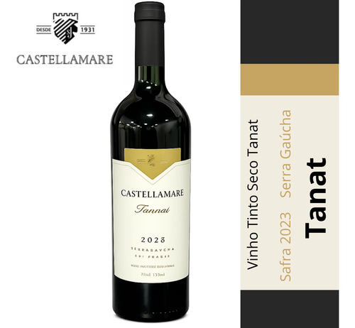 Vinho Tinto Fino Tanat 2023 Castellamare 750ml Serra Gaúcha