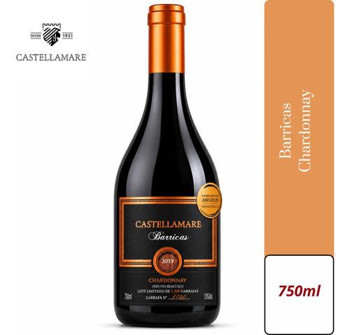 Vinho Fino Branco Castellamare Barricas Chardonnay 750ml