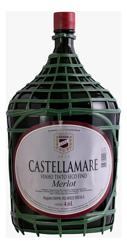 Vinho Tinto Seco Fino Merlot Castellamare 4,6l Garrafão