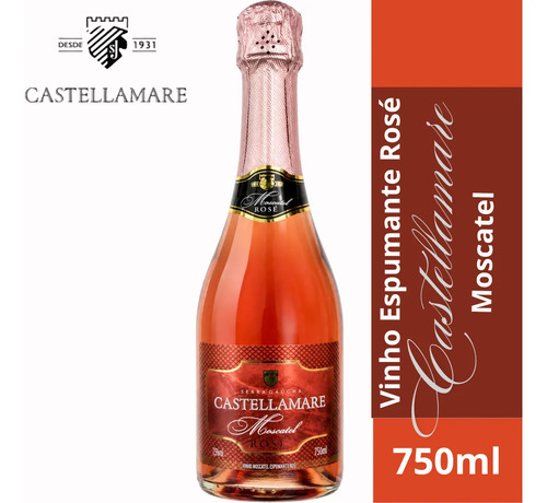 Vinho Espumante Moscatel Rosé Castellamare 750ml Festa