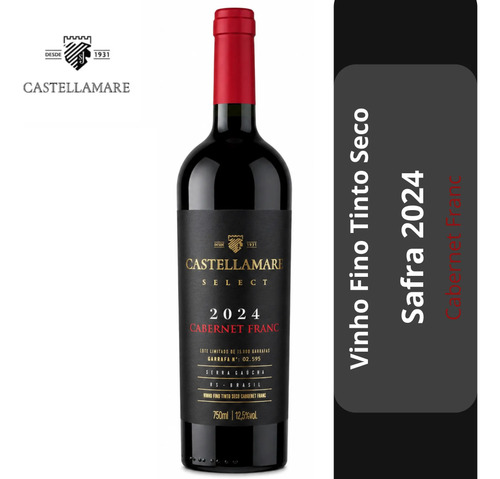 Vinho Castellamare Tinto Cabernet Franc 2024 Seco 750ml