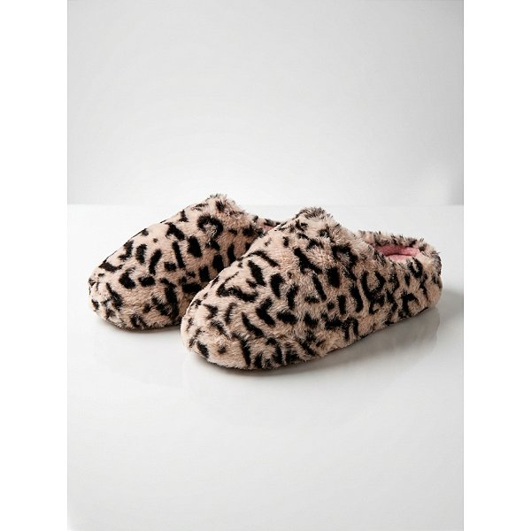 Pantufa Feminina Solado Grosso Chinelo Onça