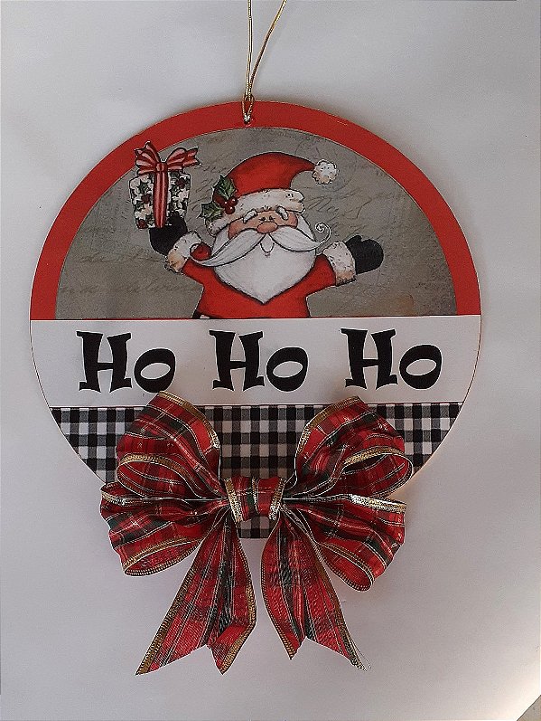 Guirlanda com Papai Noel Ho! ho! Ho!