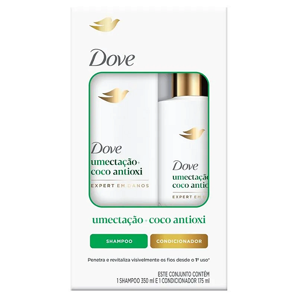 Kit Shampoo + Condicionador Umectação Coco Antioxi (Dove) - 350mL+175mL