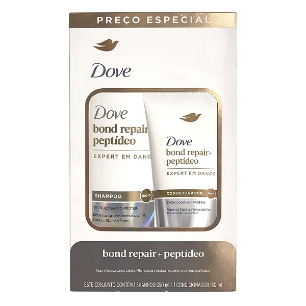 Kit Shampoo + Condicionador Bond Repair + Peptídeo (Dove) - 350mL+150mL