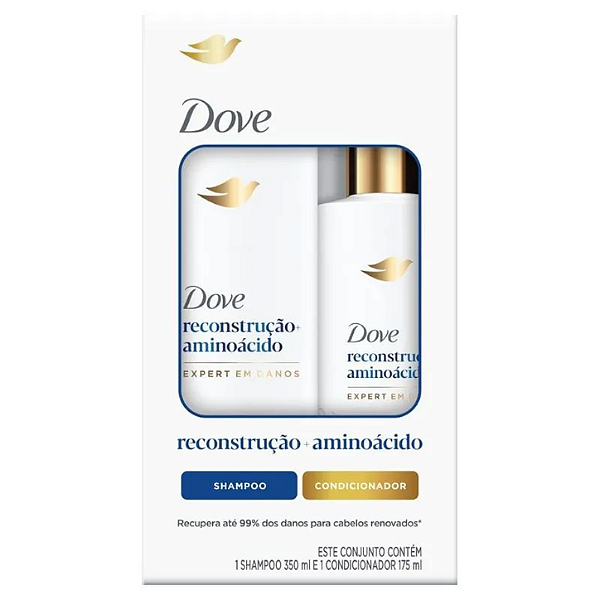 Kit Shampoo + Condicionador Reconstrução + Aminoácido (Dove) - 350mL+175mL