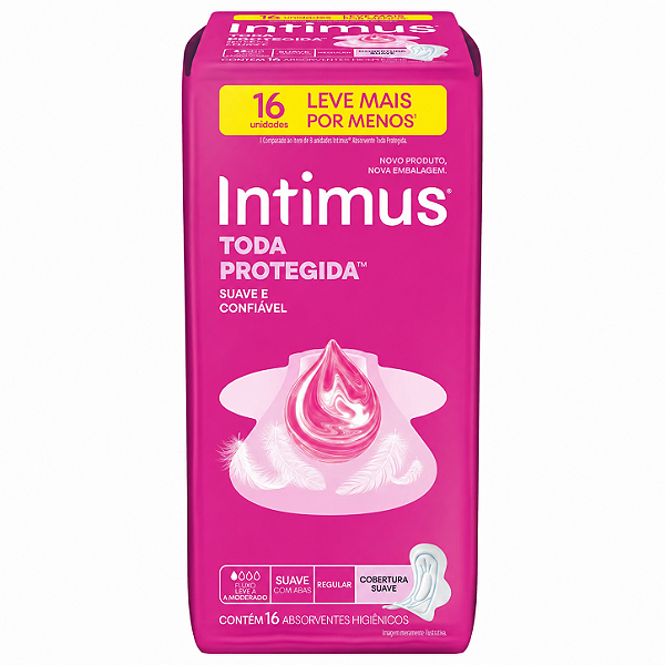 Absorvente Suave Com Abas Toda Protegida (Intimus) - 16 tiras