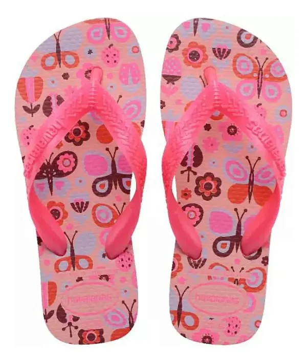 Havaianas Kids Flores Manga Rosa