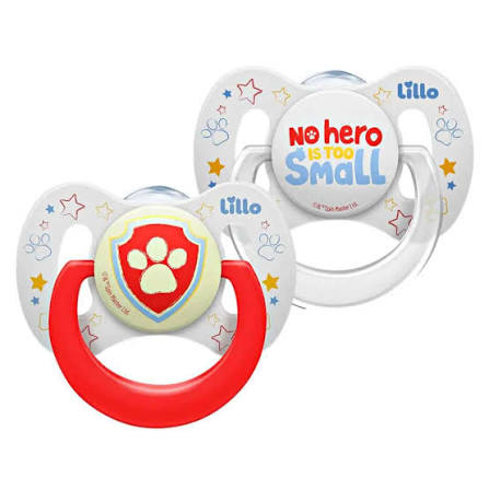 Kit com 02 Chupetas Patrulha Canina Dia e Noite Brilha No Escuro (Lillo)