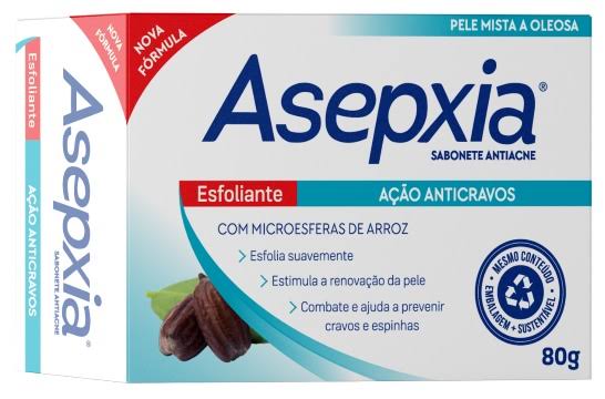 Sabonete Facial Esfoliante Antiacne Asepxia - 80g