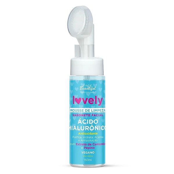 Sabonete Mousse de Limpeza Ácido Hialurônico com Escova Face Beautiful - 150mL