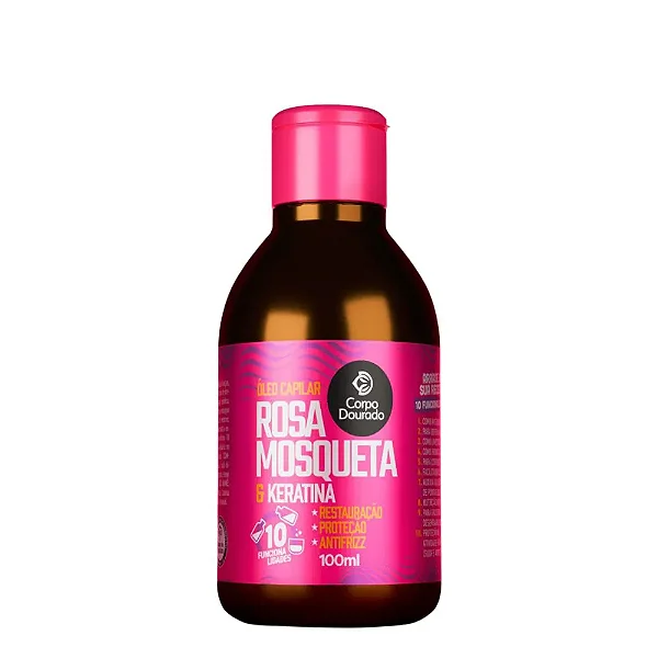 Óleo Capilar Rosa Mosqueta & Keratina (Corpo Dourado) 100mL