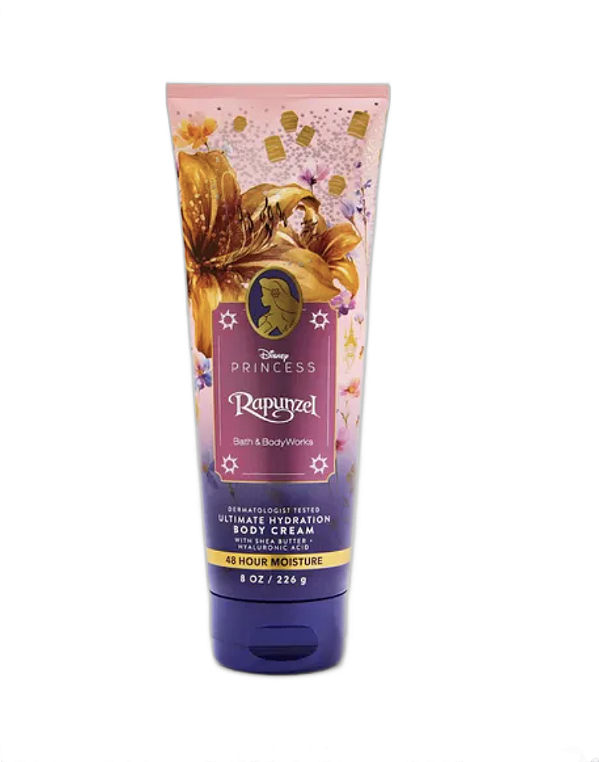 Rapunzel disney princesas hidratante corpora;  bath body works 236ml