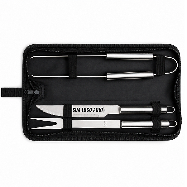 Kit Churrasco 3 Peças com Estojo
