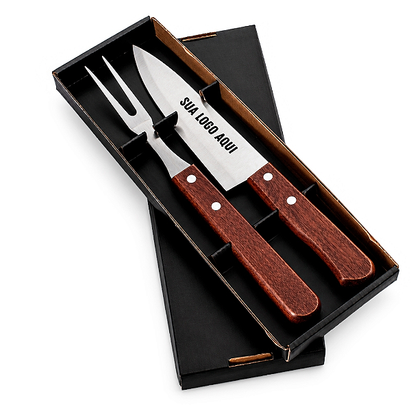 Kit Churrasco 2 Peças com Estojo Kraft
