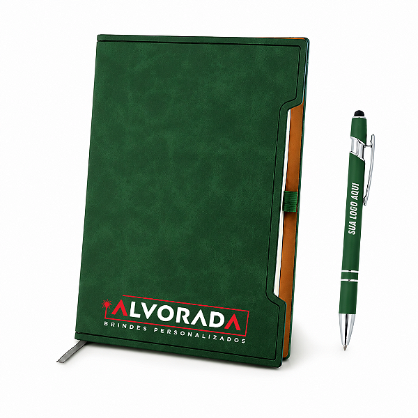 Caderno Capa Dura 14x21 com Caneta