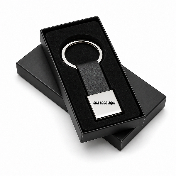 Chaveiro Metal com Couro