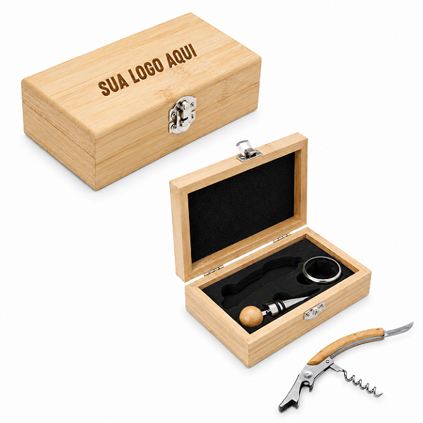 Kit Vinho Bambu 3 Peças