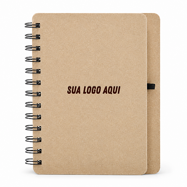 Caderno Kraft B6 com Porta Caneta