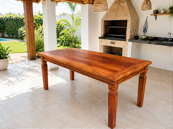 Mesa tradicional 1,60 x 0,80 m em Madeira de Demolição