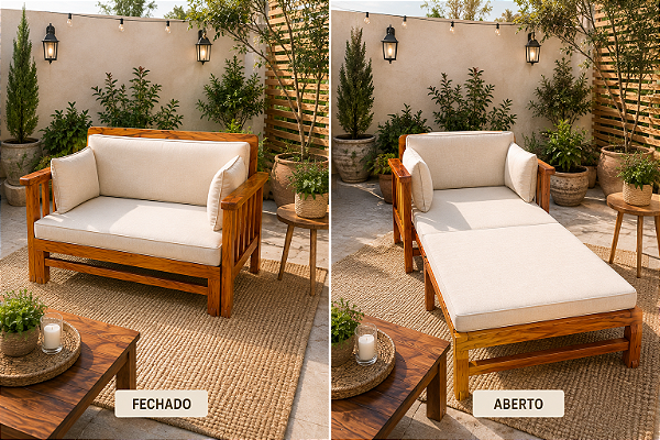 Sofá-Cama São Lourenço para Colchão 0,88 x 1,88 m em Madeira de Demolição