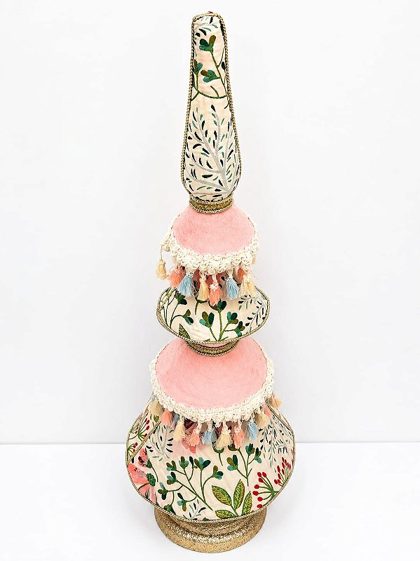 Árvore de Natal Decorativa em tecido bordada 72cm