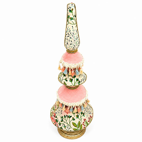 Árvore de Natal Decorativa em tecido bordada 72cm