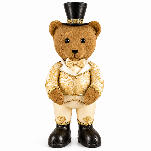 Urso Decorativo em Tecido Bordado 60 cm