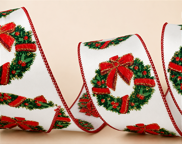Fita Aramada Natalina com Guirlandas 6,35 cm x 11 m | Delicare Home