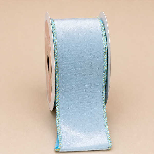 Fita Aramada Azul Claro Aveludada 6,3 cm x 9,14 m