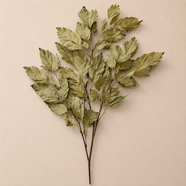 Galho de Folhas Verdes Permanente com Textura Realista – 105 cm | Haste Permanente Decorativa