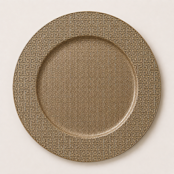 Sousplat Dourado com Arabescos e Glitter 33 cm