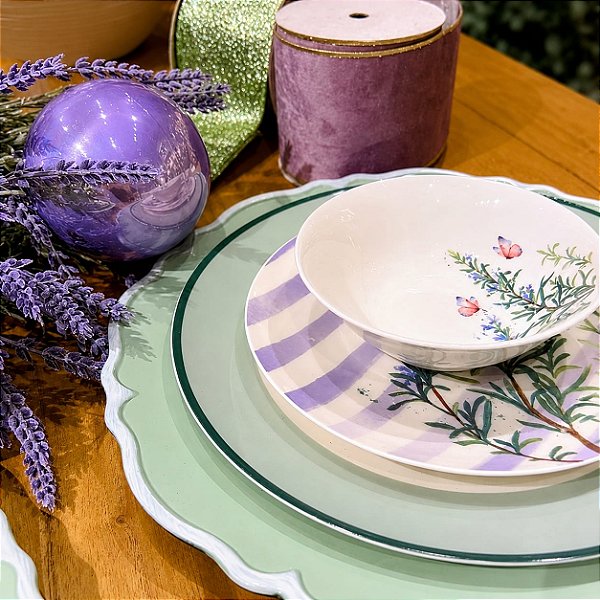 Kit de Mesa Posta Alecrim e Borboletas – 12 Peças