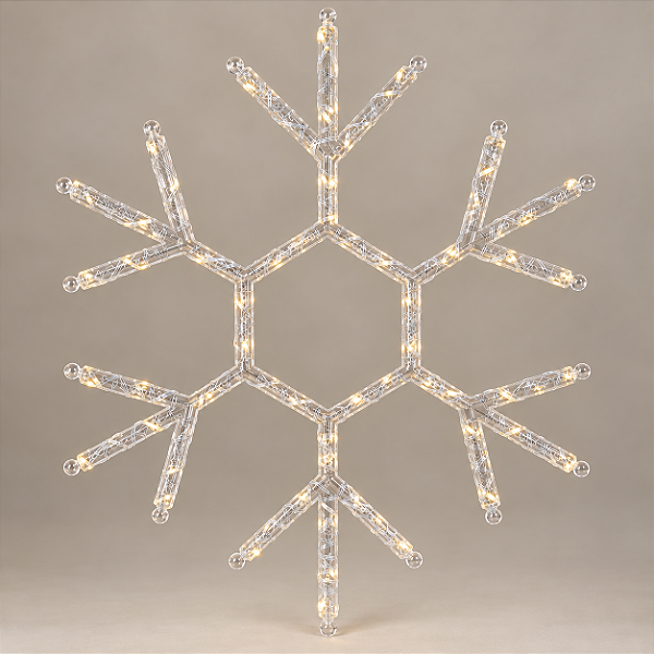 Floco de Neve Iluminado LED Branco Quente Bivolt 40 x 34 cm – Decoração de Natal
