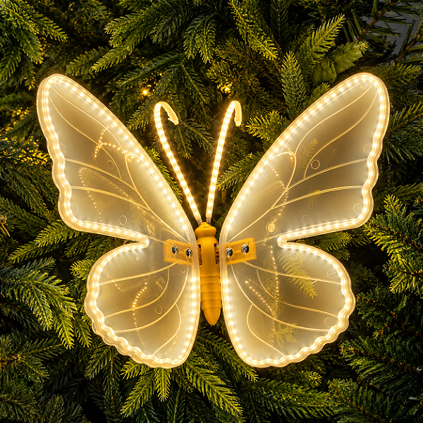 Borboleta Iluminada LED Branco Quente 40 cm Bivolt – Uso Interno e Externo
