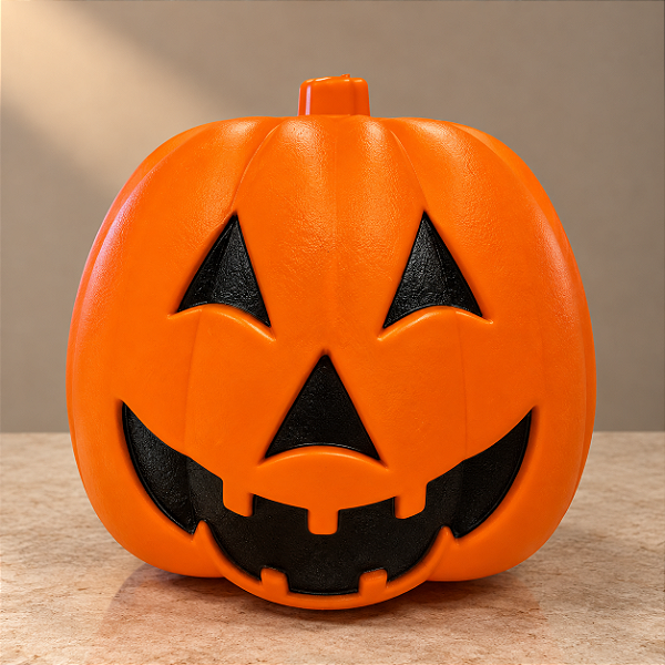 Abóbora de Halloween com LED e Som a Pilha 22 x 26 cm – Laranja e Preta