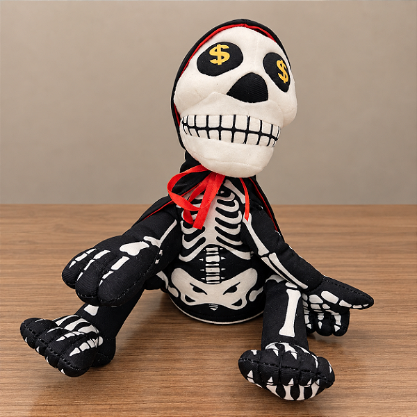 Cofre Esqueleto Halloween com Som e Movimento 28 cm