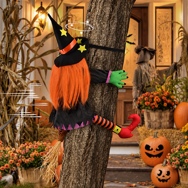Bruxa Decorativa para Amarrar na Árvore Halloween 95 cm