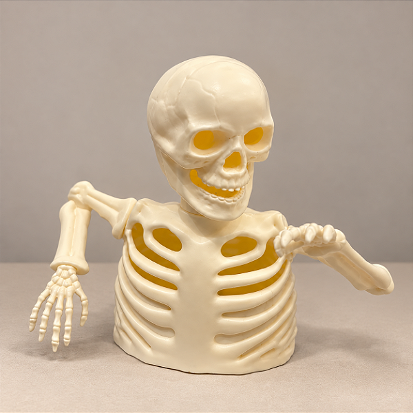 Caveira Esqueleto com LED Halloween 10 cm
