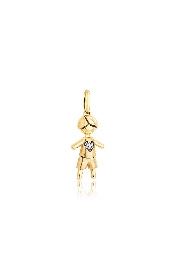 PINGENTE MENINO MALEAVEL COM DIAMANTE