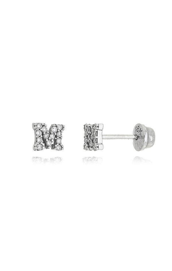 BRINCO LETRA PINO COM DIAMANTE