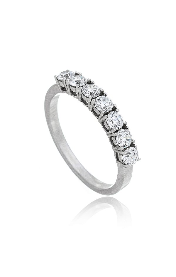 ANEL MEIA ALIANÇA DIAMANTES 10 PONTOS