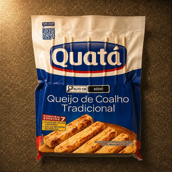 Espeto de Queijo Coalho Quatá 300 gramas