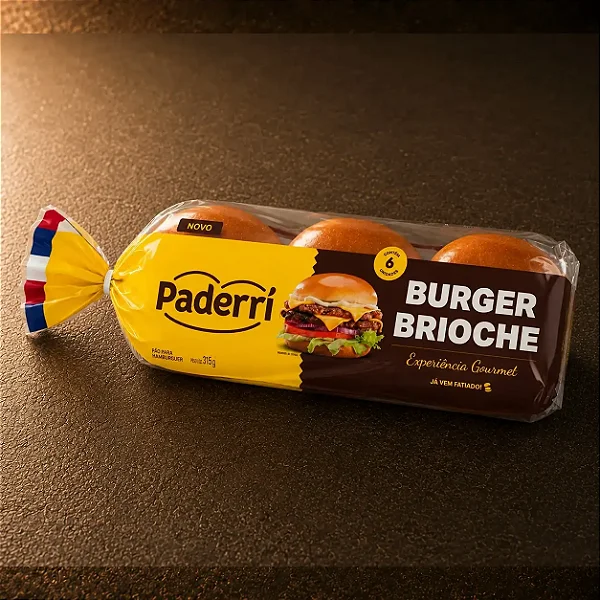 Pão Brioche Paderri para Hamburguer 6 unidades