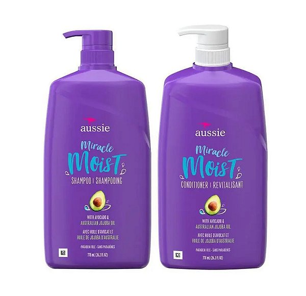 Kit Aussie Mega Moist Shampoo e Condicionador 778ml cada