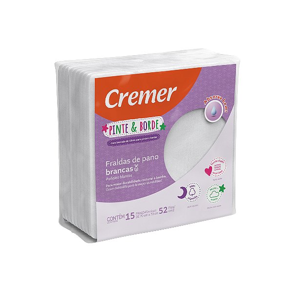 Pacotão Fralda Luxo Pinte E Borde Com 15 Unidades Cremer