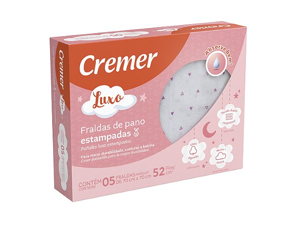 Fralda De Pano Cremer - Estampa Menina - Luxo